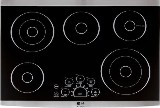 Modern Stainless Steel Electric Cooktop with 5 Radiant Heating