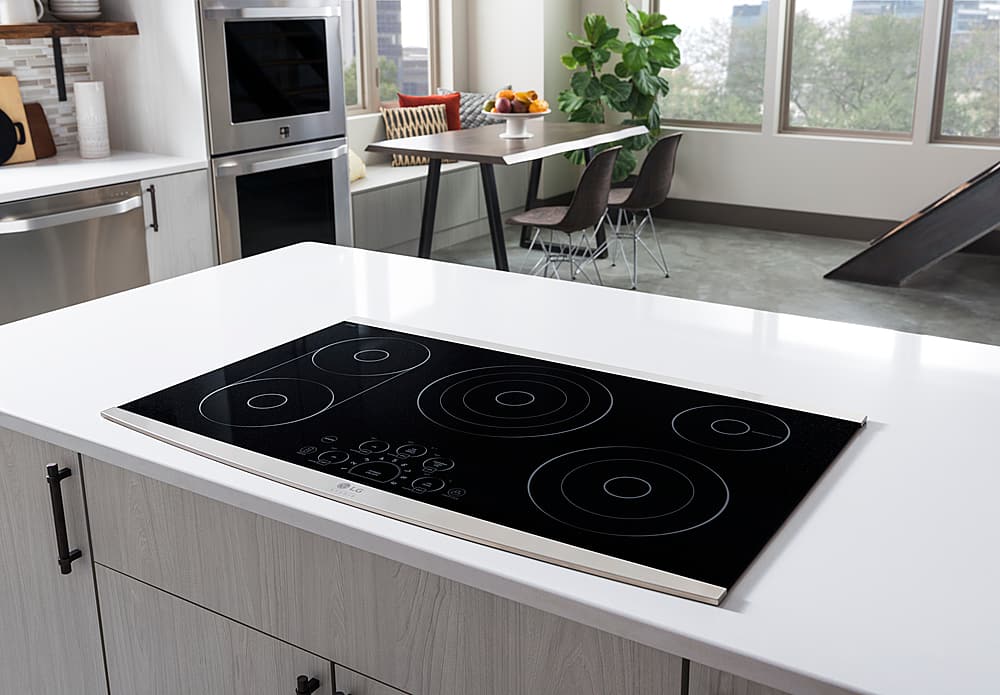 Alt View 12. LG - STUDIO 30" Built-In Electric Cooktop with 5 Elements and Warming Zone - Stainless Steel.