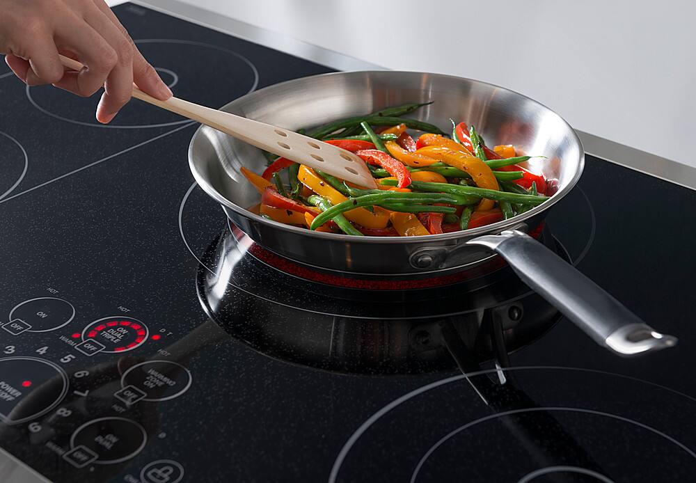 Alt View 13. LG - STUDIO 30" Built-In Electric Cooktop with 5 Elements and Warming Zone - Stainless Steel.