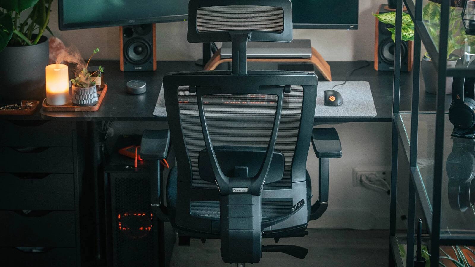 Alt View 5. Autonomous - ErgoChair Pro Office Chair Lumbar Support Mesh - Black.