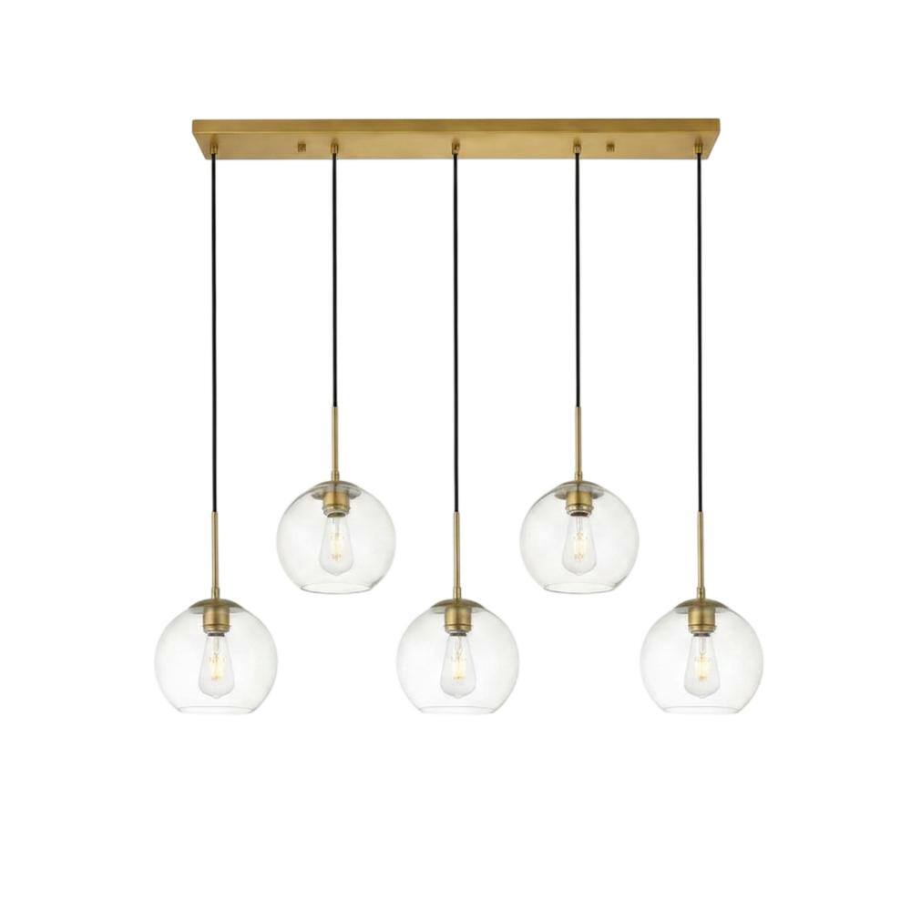 Living District - Baxter 5 Lights Brass Pendant With Clear Glass - Brass And Clear price history on PriceWatchPro
