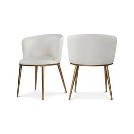 Meridian Furniture - Skylar Vegan Leather Dining Chair, Set of 2 - White