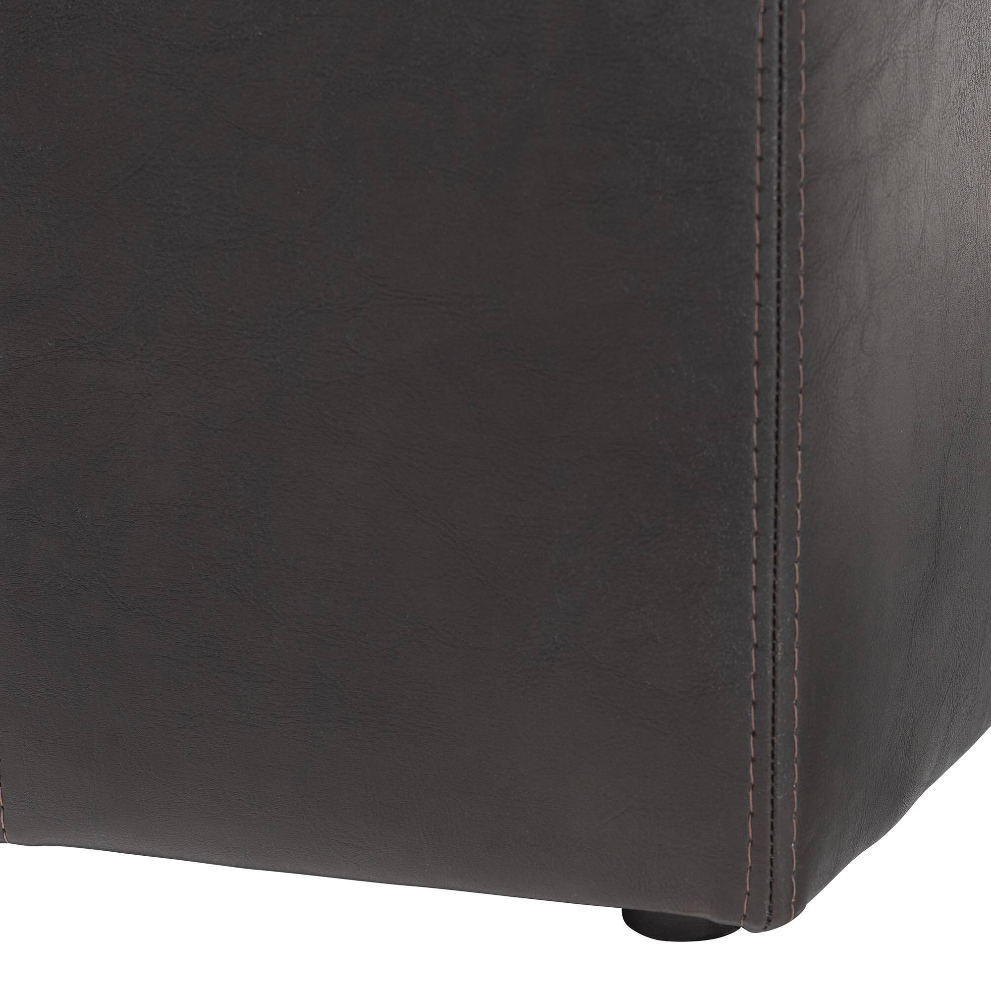 Back. Baxton Studio - Aric Bonded Leather Ottoman - Dark Brown.