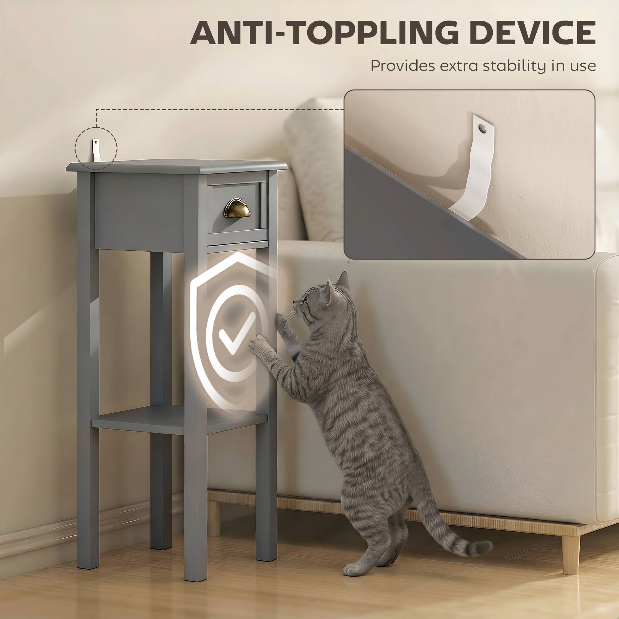 ANTI-TOPPLING DEVICE  
Provides extra stability in use