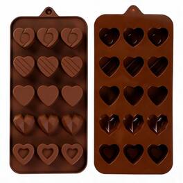 Kitcheniva - Silicone Heart Design Chocolate Drop Mold with 5 Unique Designs (4.0 x 8.7 Inch)