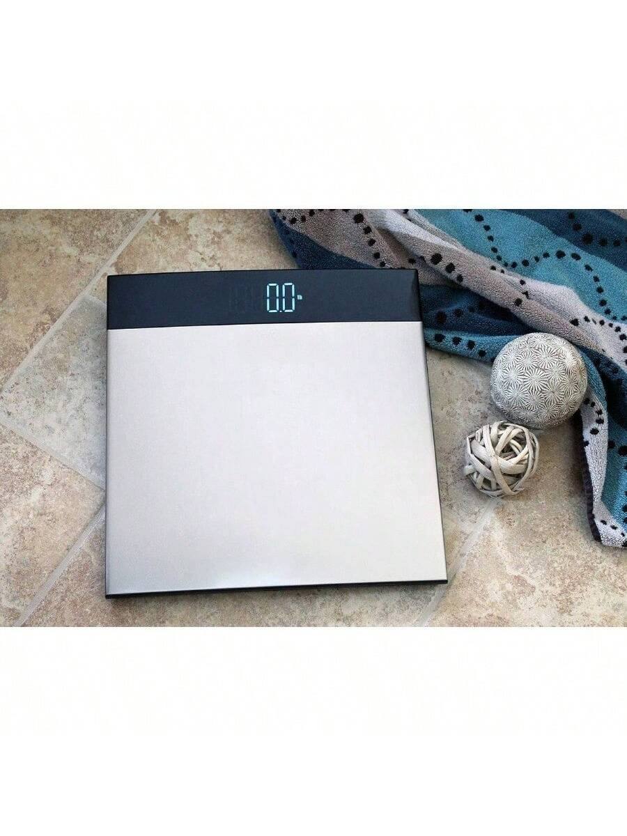 Alt View 2. Pacoar Cade - Bathroom scale stainless steel surface, 400 lbs Capacity, Easy to Clean, Modern Design, Durable Construction - Stainless Steel.