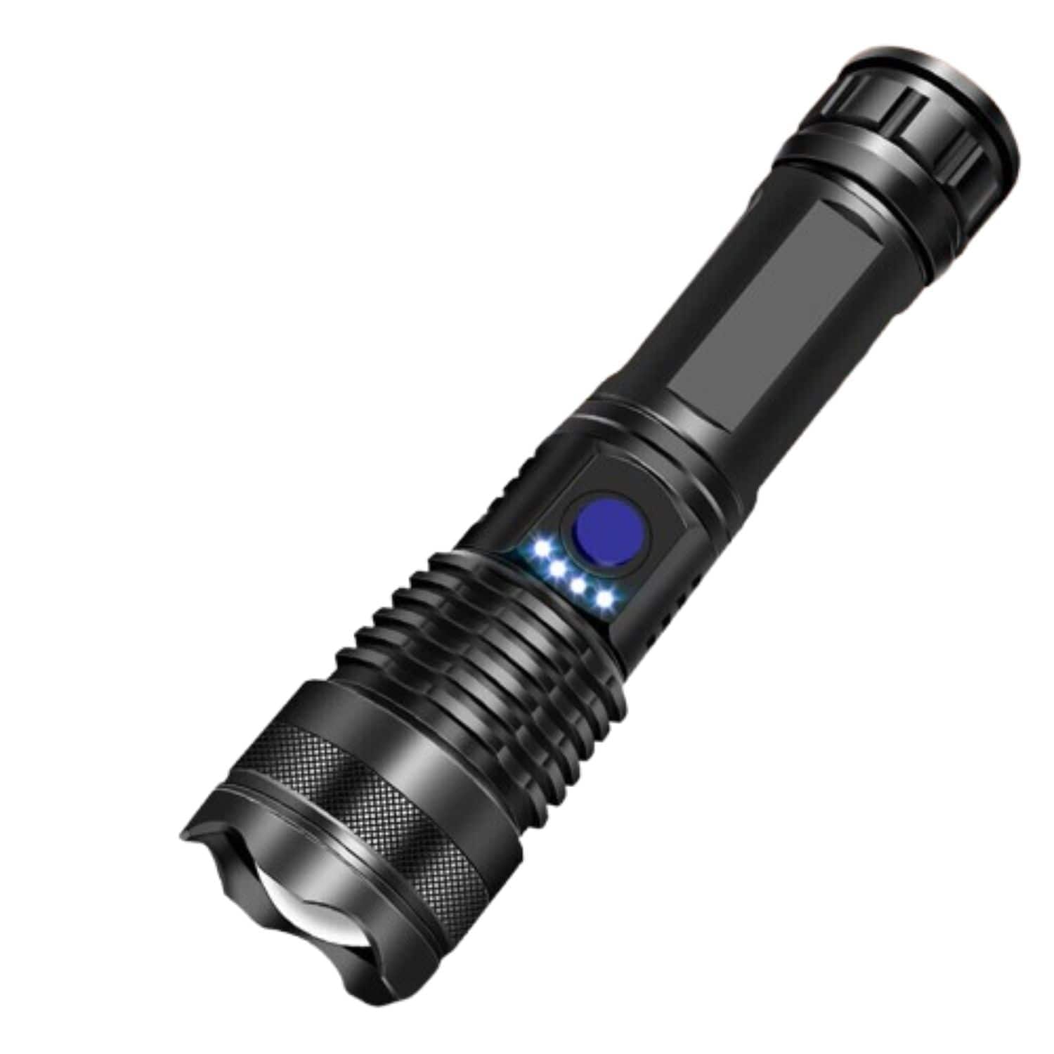 Cluzine - LED Tactical Flashlight Super Bright USB Rechargeable Torch Lamp