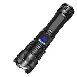 Cluzine - LED Tactical Flashlight Super Bright USB Rechargeable Torch Lamp