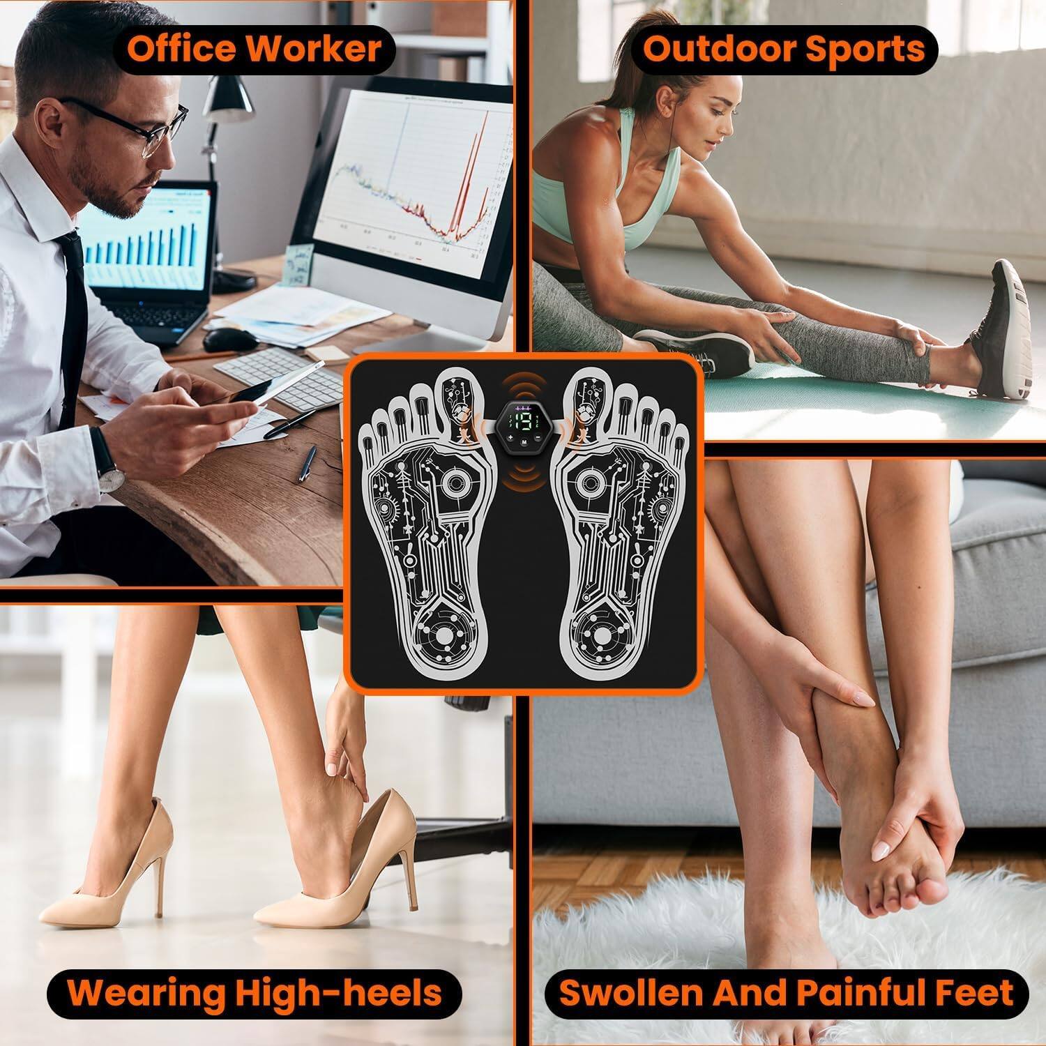 Office Worker  
Outdoor Sports  
Wearing High-heels  
Swollen And Painful Feet