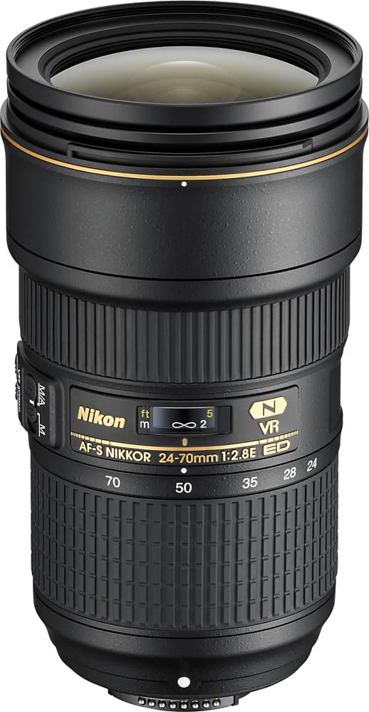 Front. Nikon - AF-S NIKKOR 24-70mm f/2.8E ED VR Wide-Angle Zoom Lens - Black.