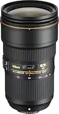 Front. Nikon - AF-S NIKKOR 24-70mm f/2.8E ED VR Wide-Angle Zoom Lens - Black.