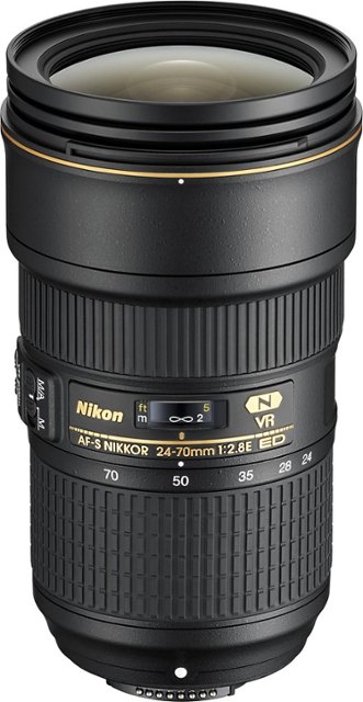 Front Zoom. Nikon - AF-S NIKKOR 24-70mm f/2.8E ED VR Wide-Angle Zoom Lens - Black.