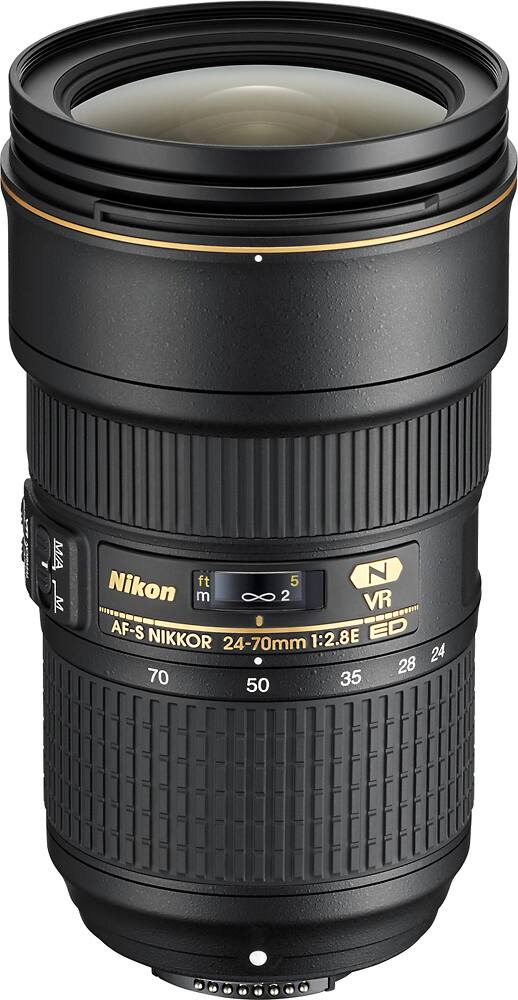 Front. Nikon - AF-S NIKKOR 24-70mm f/2.8E ED VR Wide-Angle Zoom Lens - Black.