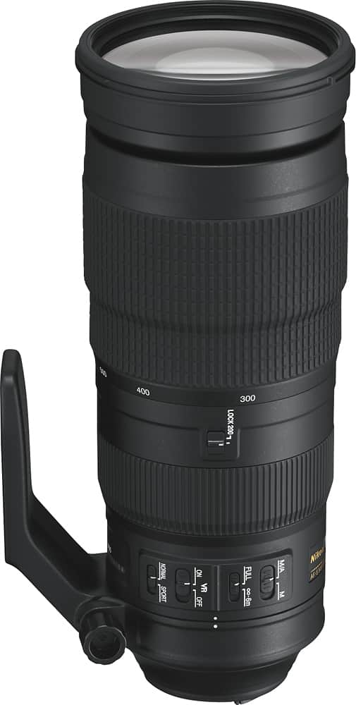 Front. Nikon - AF-S NIKKOR 200-500mm f/5.6E ED VR Super Telephoto Zoom Lens - Black.
