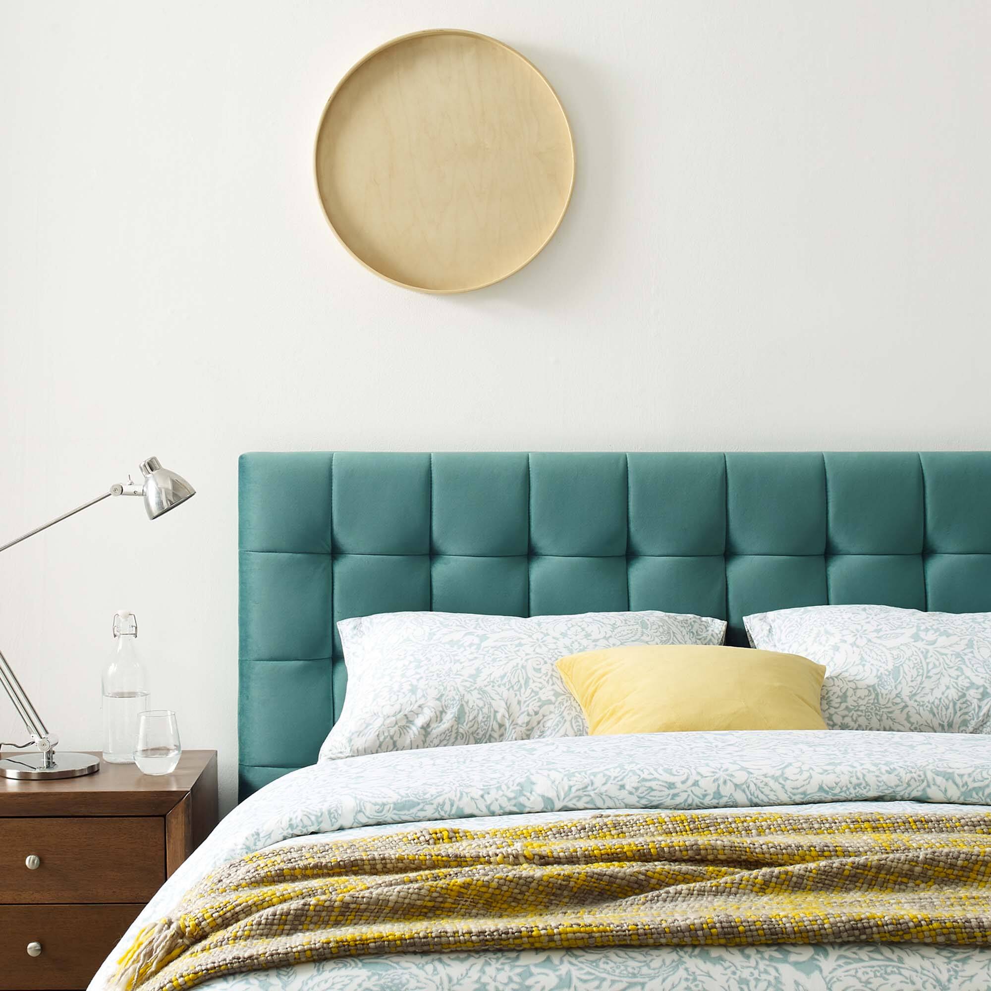 Alt View 4. Modway - Sutton Performance Velvet Queen Bed Frame - Blue.