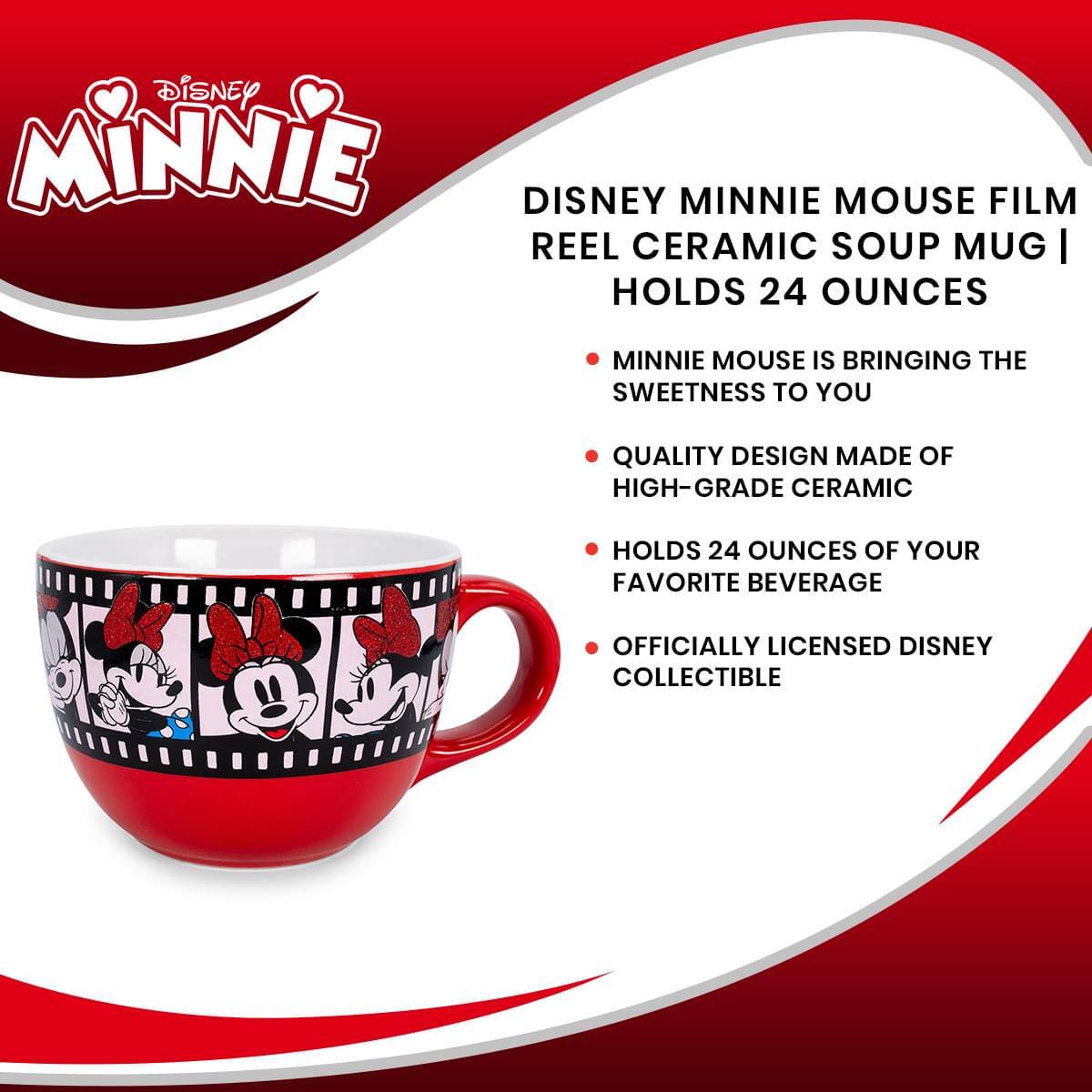 DISNEY MINNIE MOUSE FILM REEL CERAMIC SOUP MUG | HOLDS 24 OUNCES

- MINNIE MOUSE IS BRINGING THE SWEETNESS TO YOU
- QUALITY DESIGN MADE OF HIGH-GRADE CERAMIC
- HOLDS 24 OUNCES OF YOUR FAVORITE BEVERAGE
- OFFICIALLY LICENSED DISNEY COLLECTIBLE