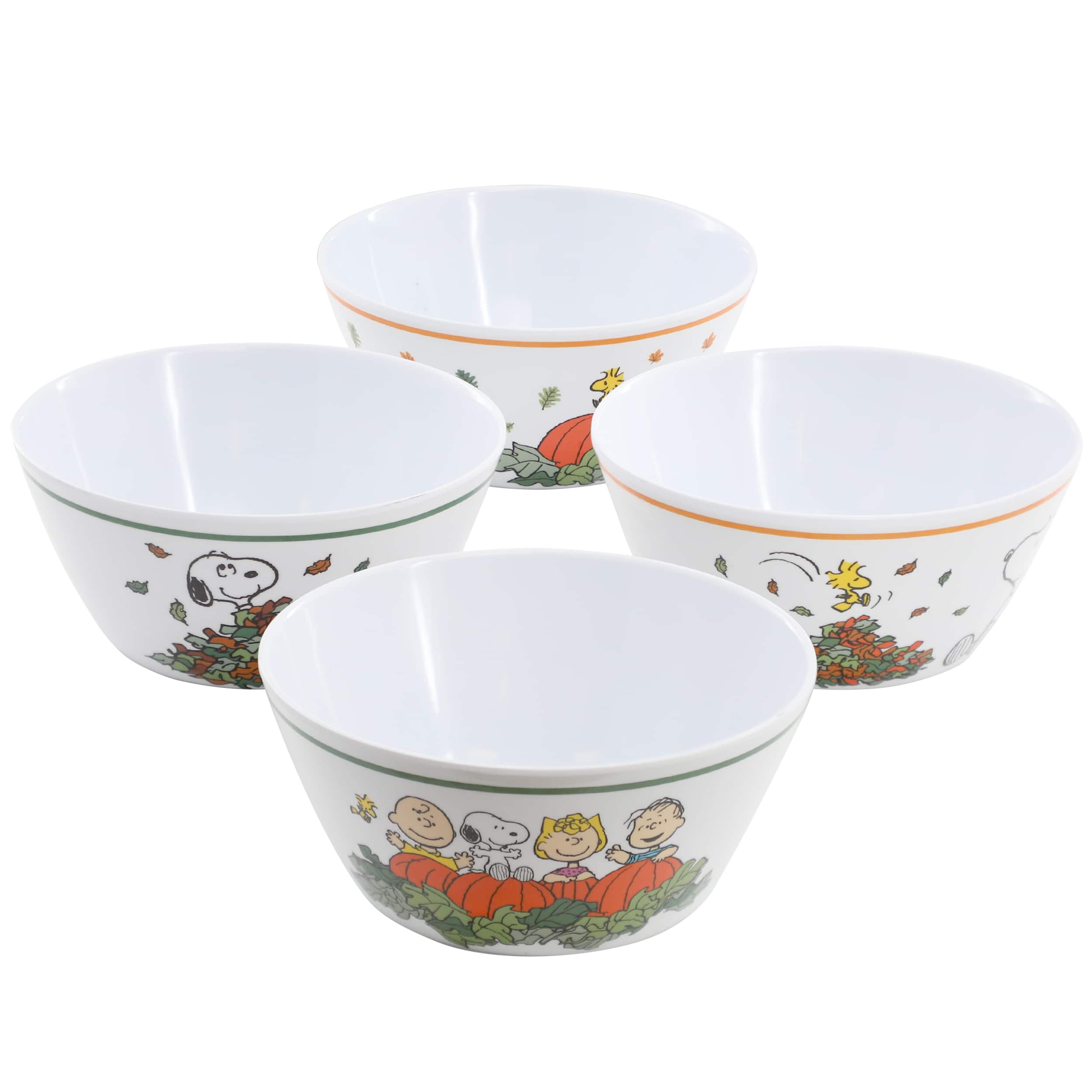 Peanuts - Happy Fall 4 Piece 5.8 Inch Round Melamine Cereal Bowl Set in Assorted Designs - White price history on PriceWatchPro