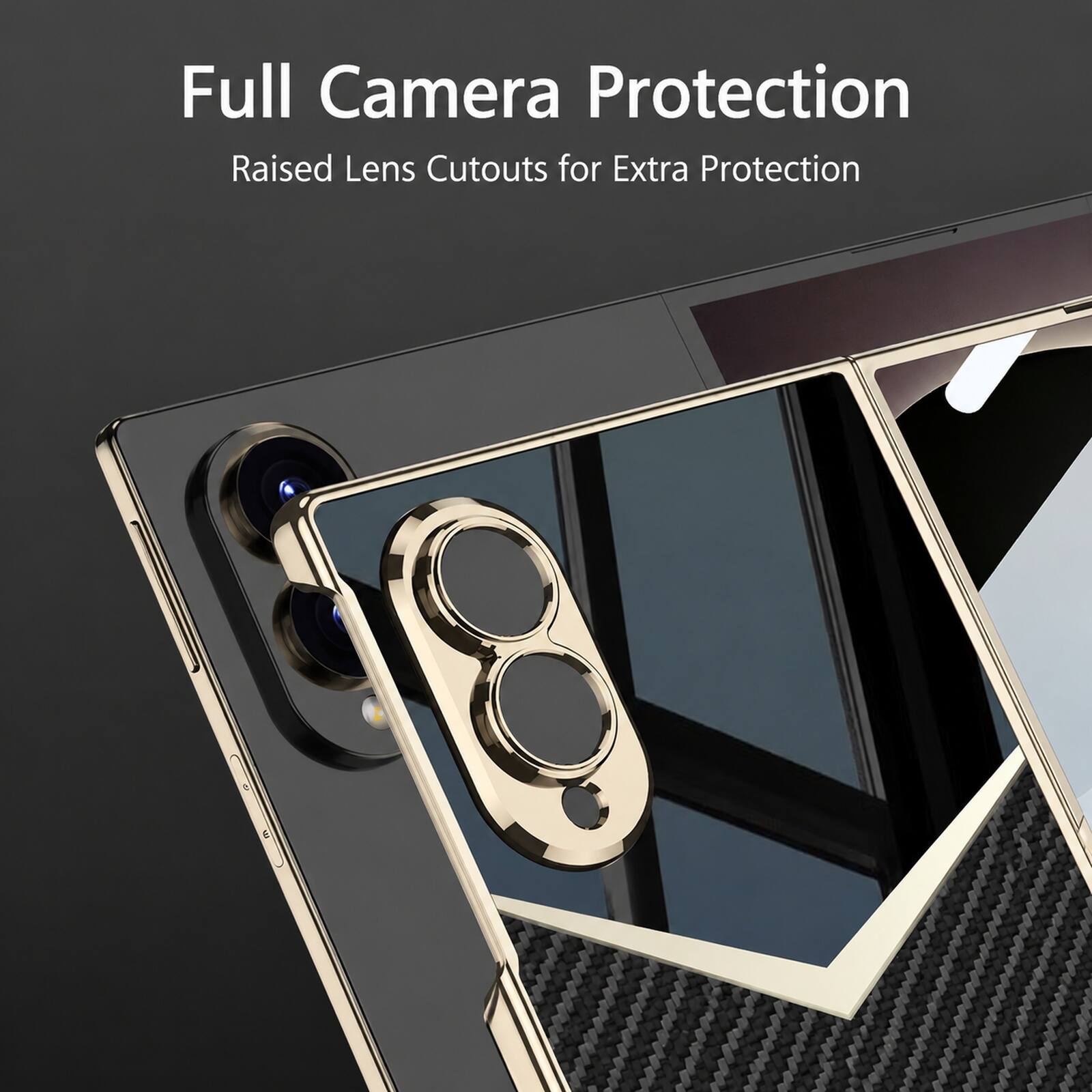 Full Camera Protection  
Raised Lens Cutouts for Extra Protection