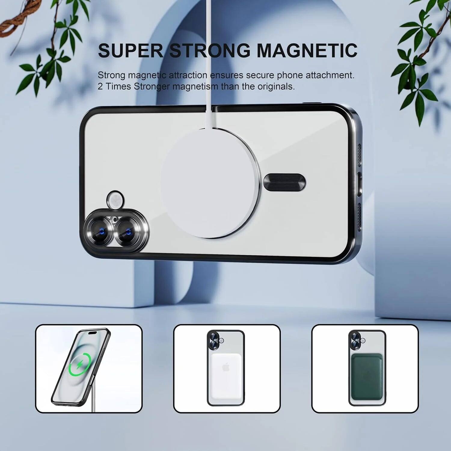 SUPER STRONG MAGNETIC
Strong magnetic attraction ensures secure phone attachment. 2 Times Stronger magnetism than the originals. 1000000 000009