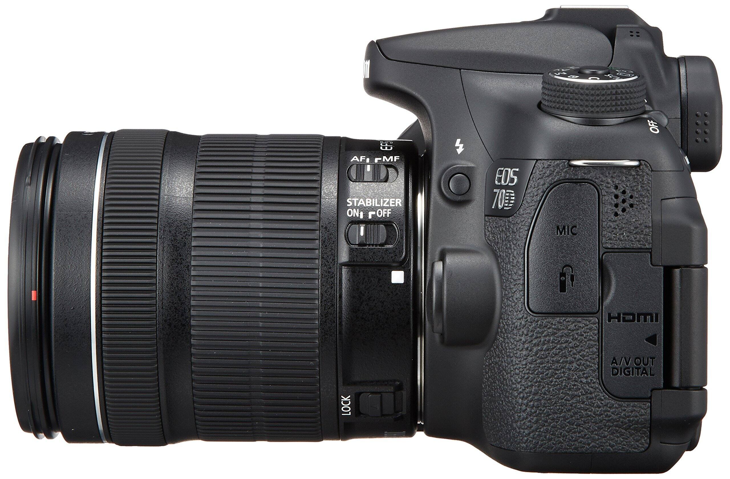 I 1 W EFS AF, FMF STABILIZER ON/OFF OFF 4 EOS 70D MIC OFF HDMI A/V OUT DIGITAL LOCK