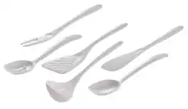 Hutzler - 6 Piece Melamine Mini 7.5 Inch Cooking Utensil Set - White