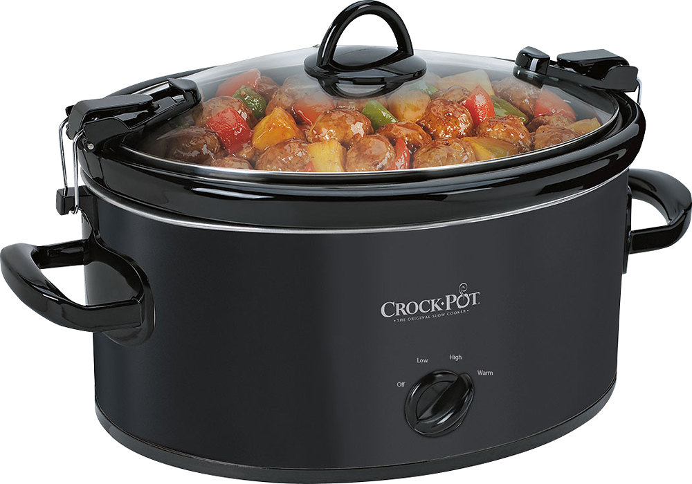 Crock-Pot Cook & Carry 6-Quart Slow Cooker black/silver  - Best Buy