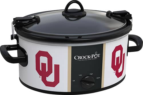 Crock-Pot - Cook and Carry University of Oklahoma 6-Qt. Slow Cooker - White/Black