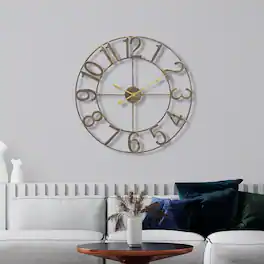 Sorbus - Large Wall Clock for Living Room Decor - Wall Clock for Kitchen - 32 inch Big-Battery Operated Analog Clock - Bronze