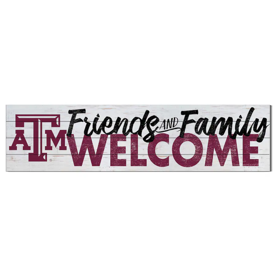 Jardine Texas A&M Aggies 10'' x 40'' Friends & Family Welcome Sign ...