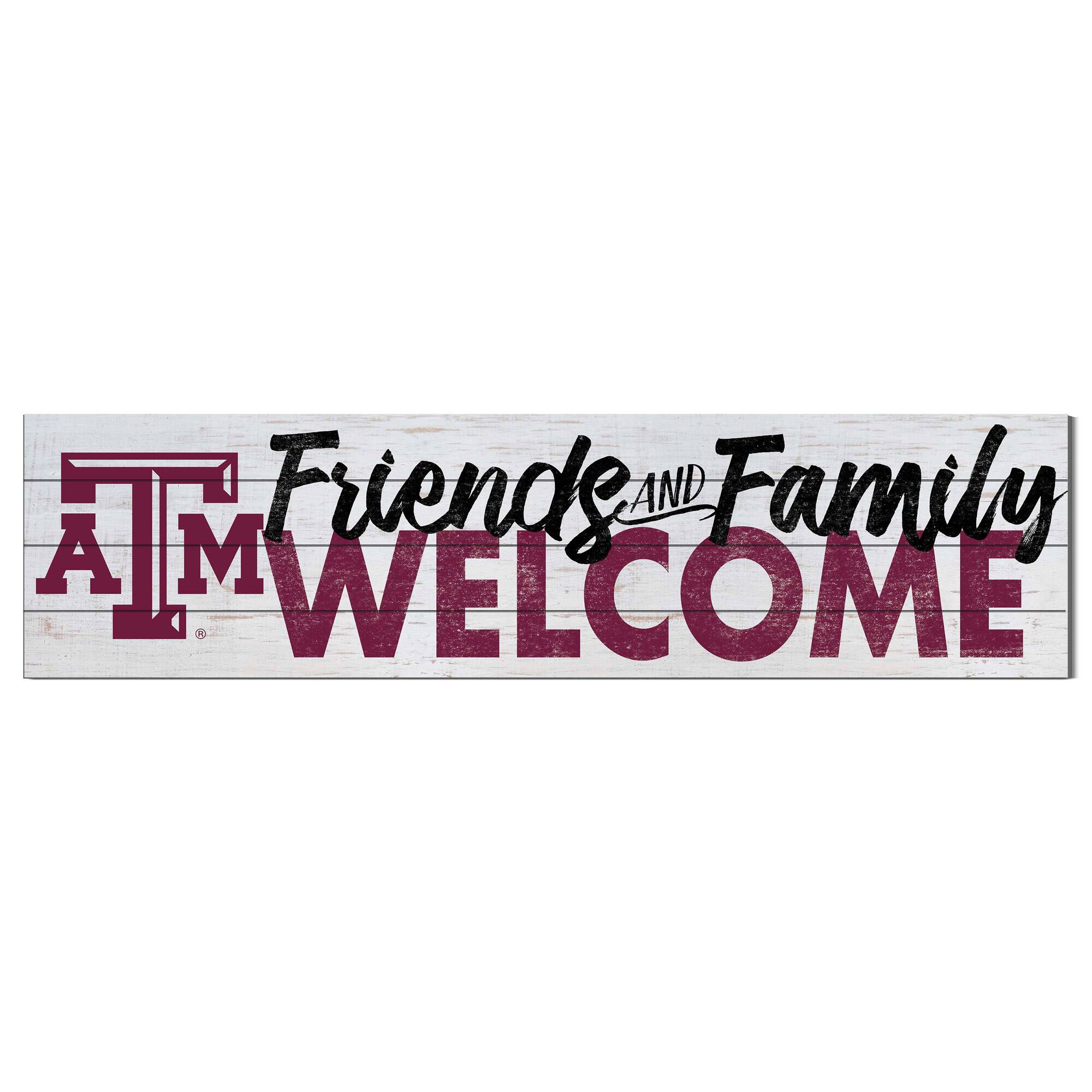 Jardine Texas A&M Aggies 10'' x 40'' Friends & Family Welcome Sign ...