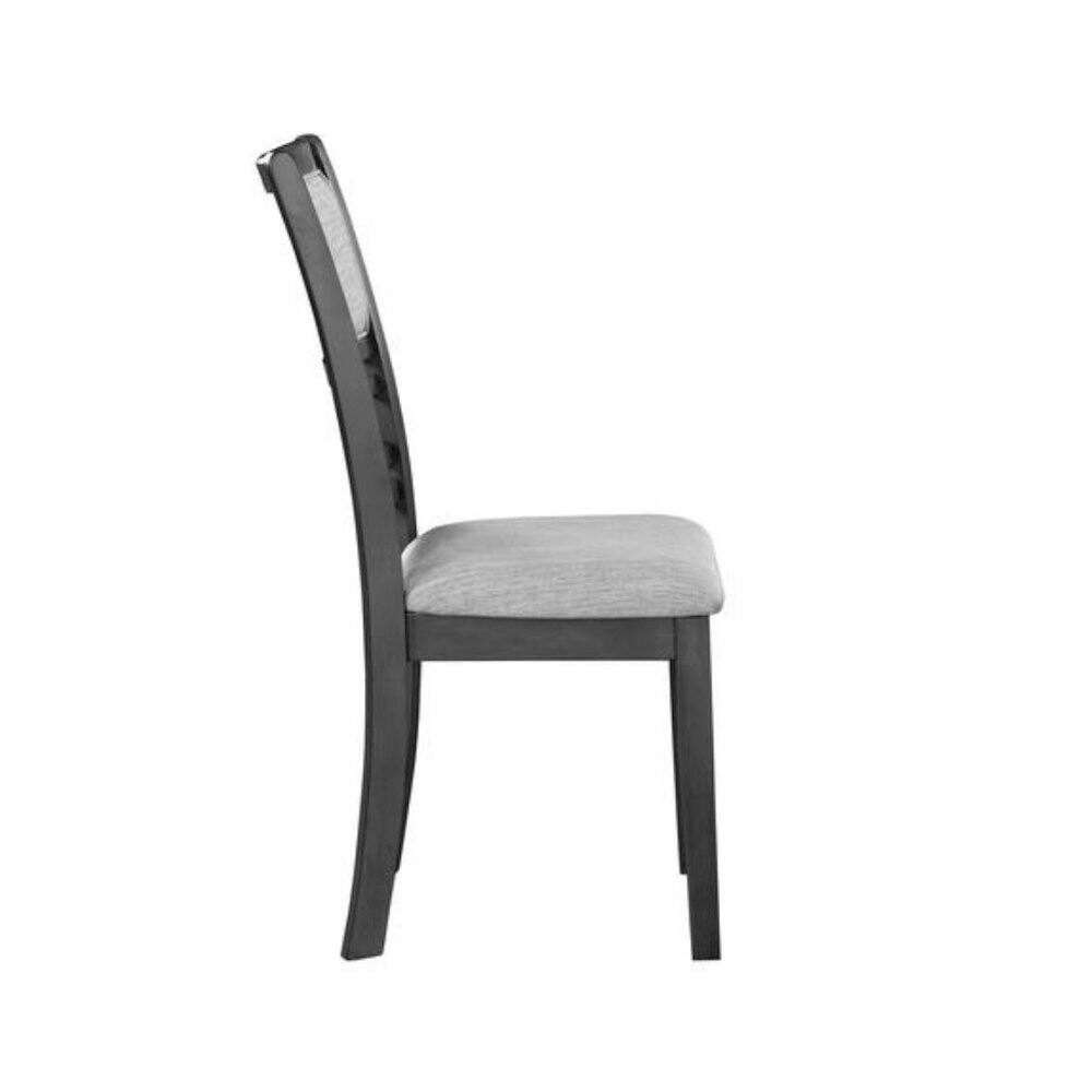 Back. FurniFact - Wood Dining Chair Set of 2 - Gray.
