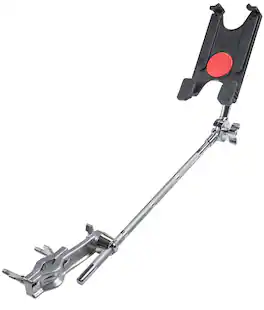 Gibraltar Hardware - Tablet Holder with Boom Arm and Clamp, Drum Kit Accessory, Secure Tablet Mount with Multi-Angle Positioning - Black