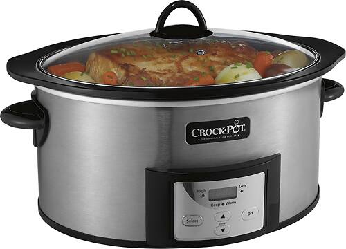 Crock-Pot® - Countdown 6-Qt. Slow Cooker - Stainless - Angle