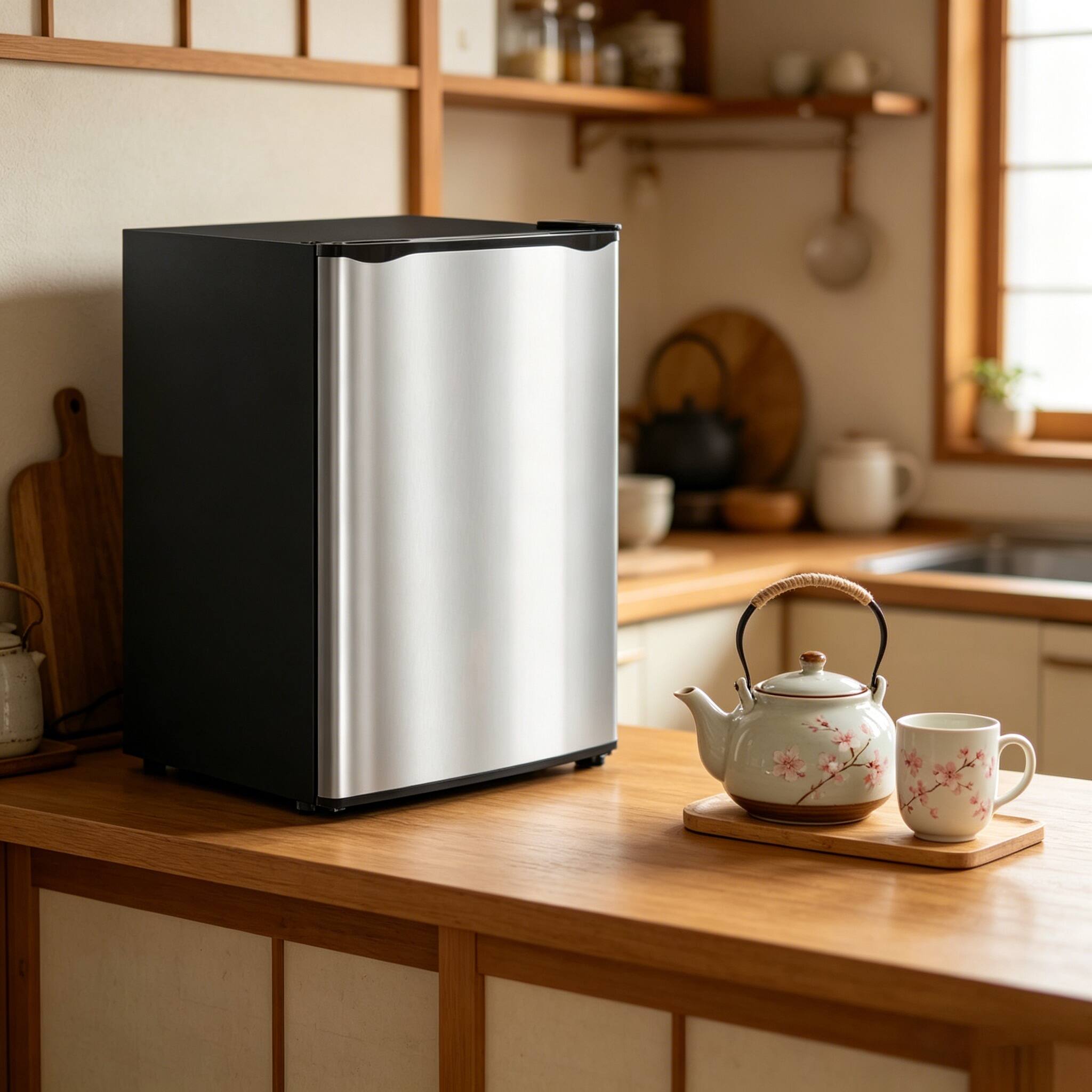 Alt View 2. VAVSEA - Compact Mini Refrigerator with Freezer Adjustable Shelves Reversible Door 3.2 Cu Ft - Black.