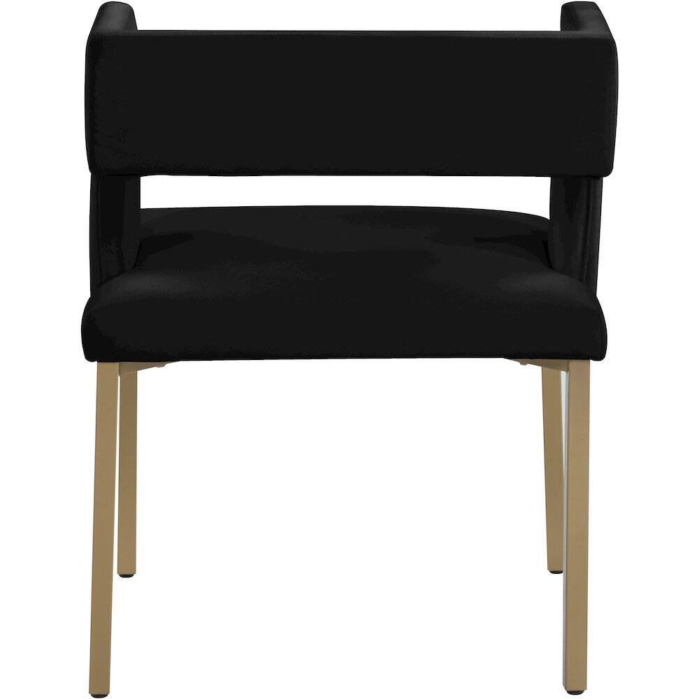 Alt View 1. Meridian Furniture - Caleb Black Velvet Dining Chair, Set of 2 - Black.
