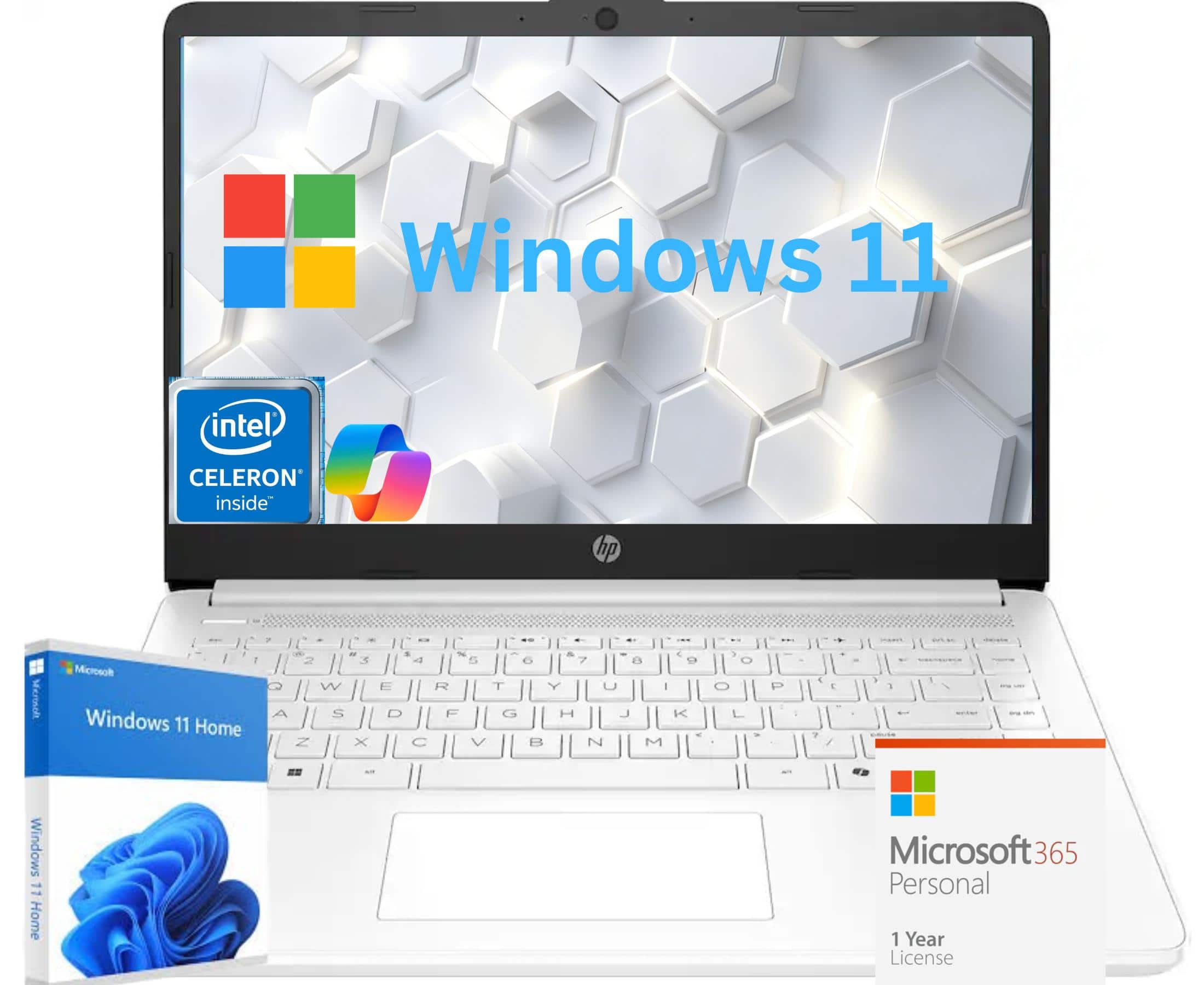 HP - 14'' Laptop-Intel N4500 Processor-8GB Memory-64GB eMMC-Windows 11 Home - White