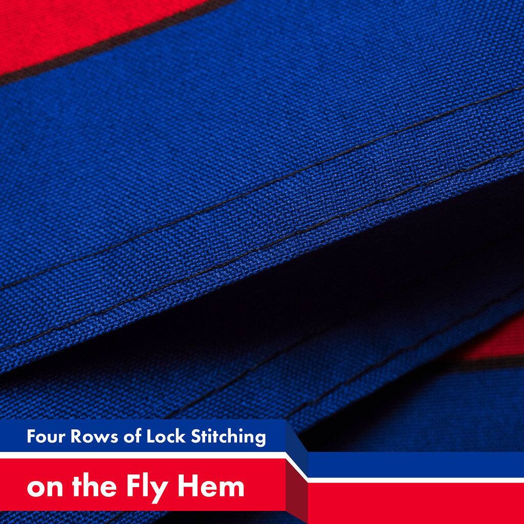 Four Rows of Lock Stitching on the Fly Hem