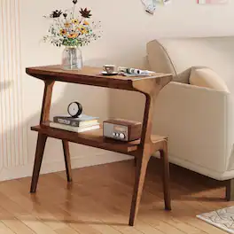 Tribesigns - Solid Wood End Table - Rustic Brown