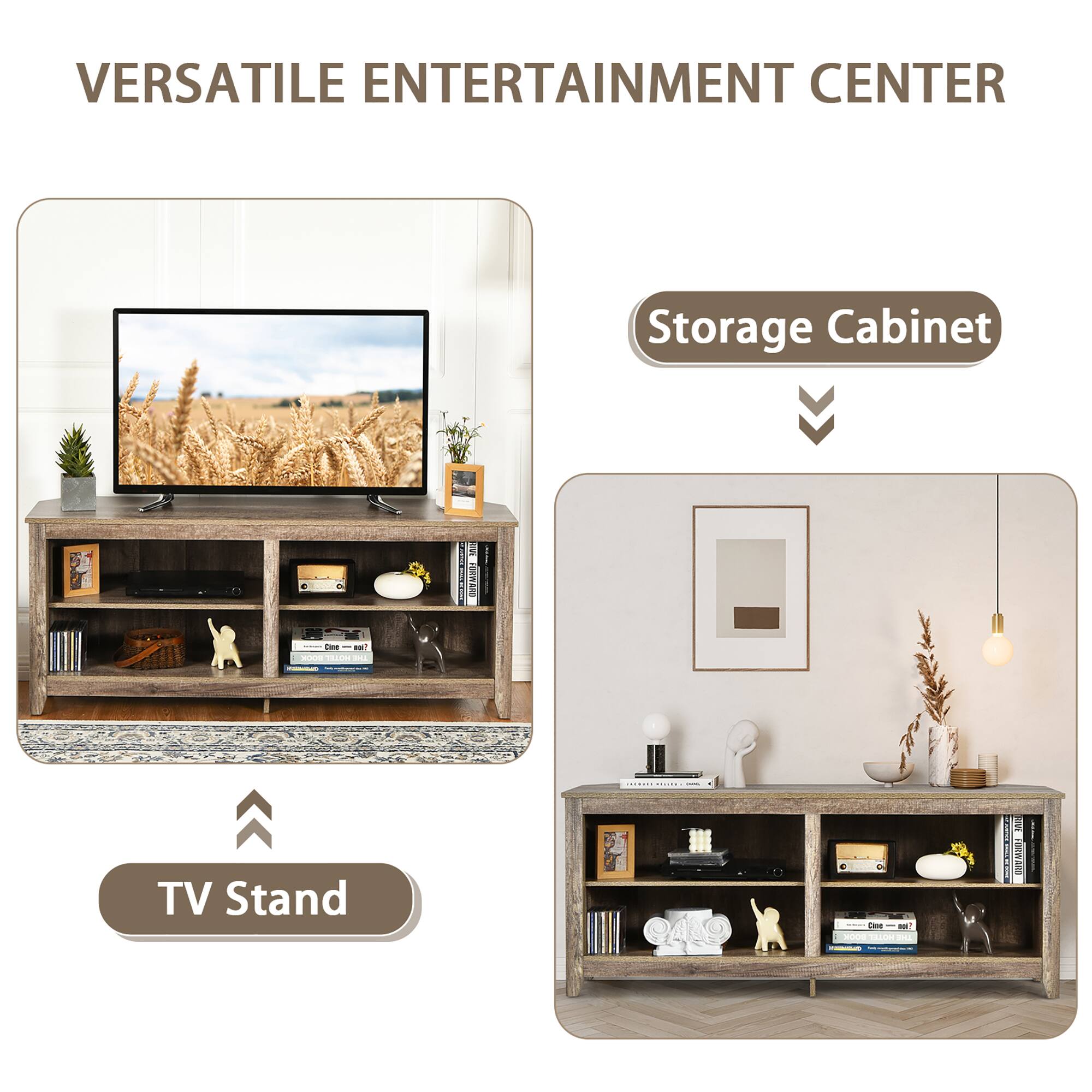 Versatile Entertainment Center Storage Cabinet TV Stand