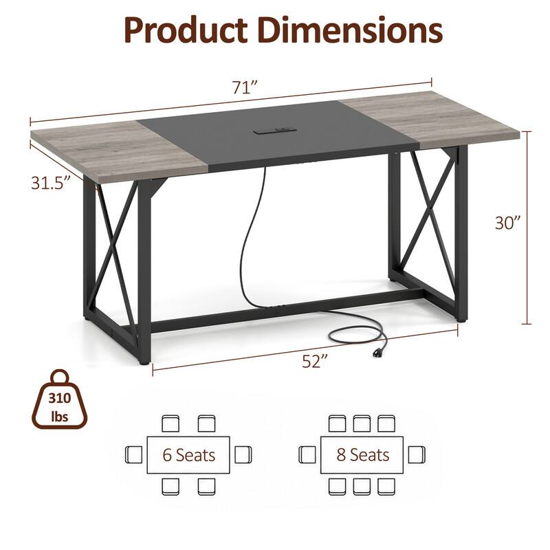Product Dimensions: 71" x 31.5" x 30" x 52", 310 lbs, 6 Seats, 8 Seats