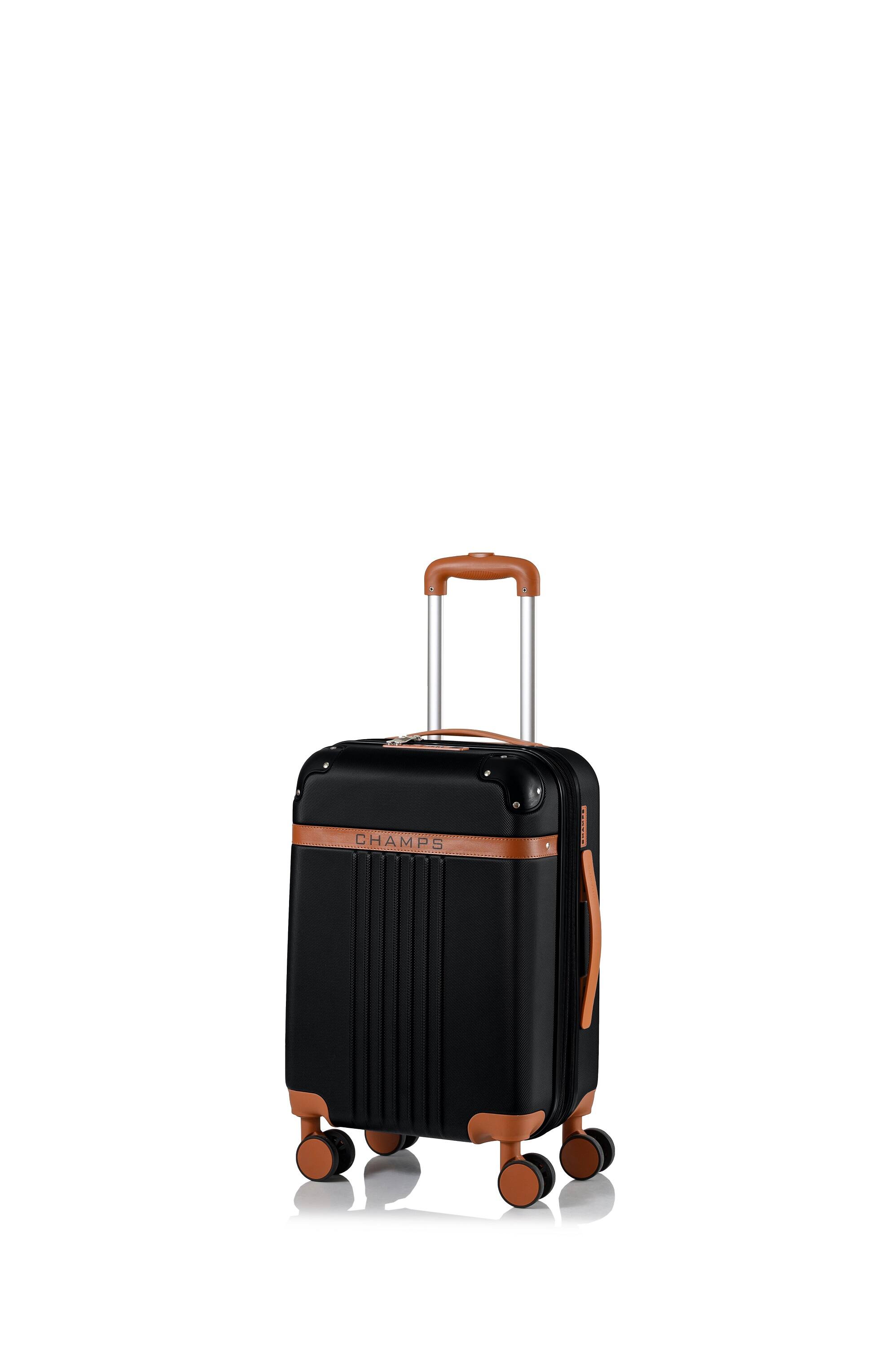 Angle. Champs - Vintage Collection Expandable Spinner Carry-on - Black.