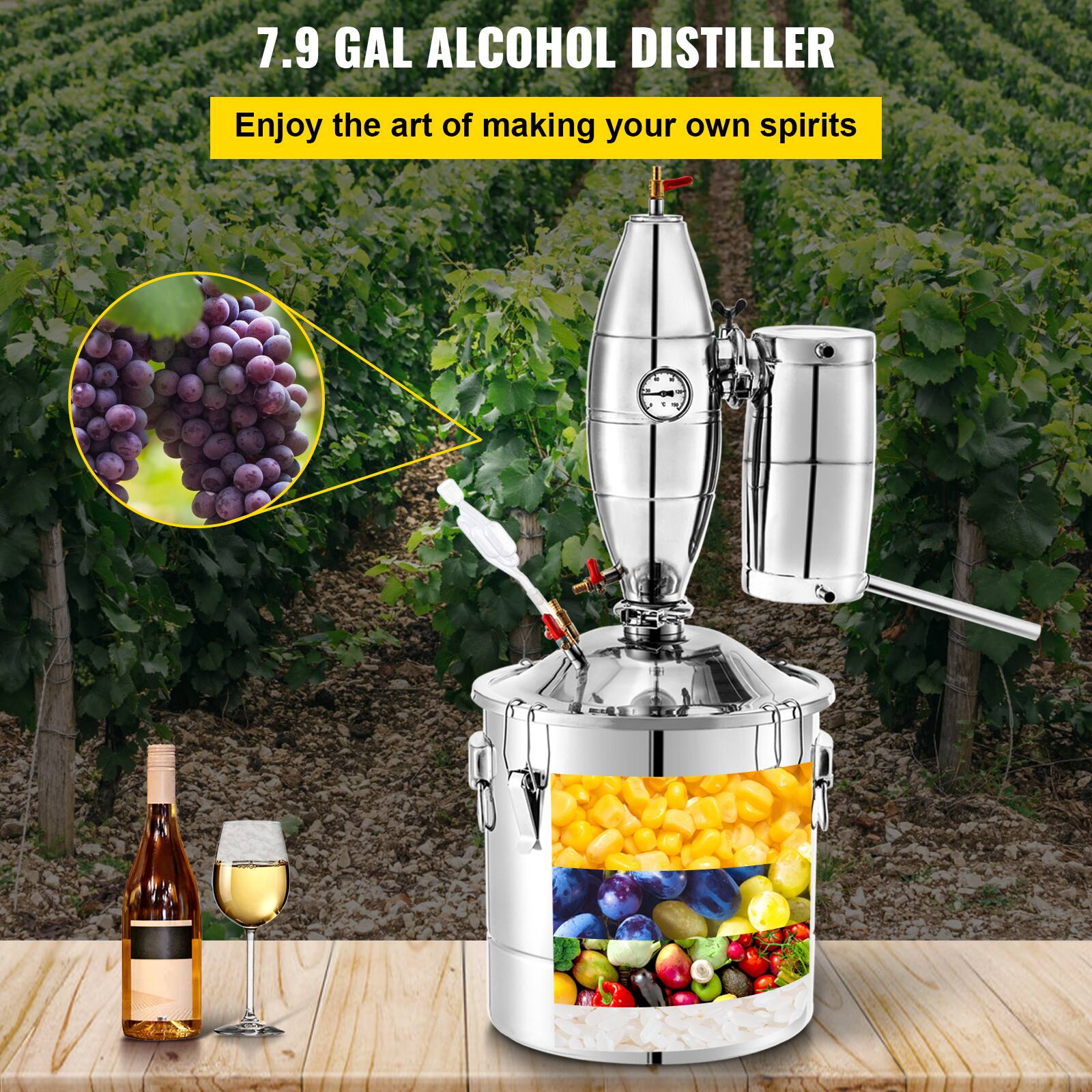 7.9 GAL ALCOHOL DISTILLER  
Enjoy the art of making your own spirits