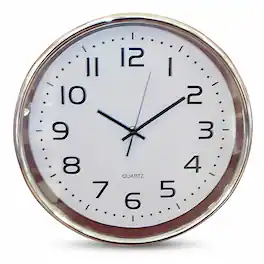FC Design - 17"H Silver & White Simple Wall Clock - Timeless Decorative Home Decor - Multicolor