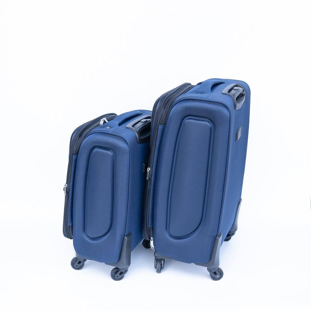 Back. BreeBe - Two-piece suitcase suitcase set Oxford trolley case without password lock universal wheel - Navy Blue.