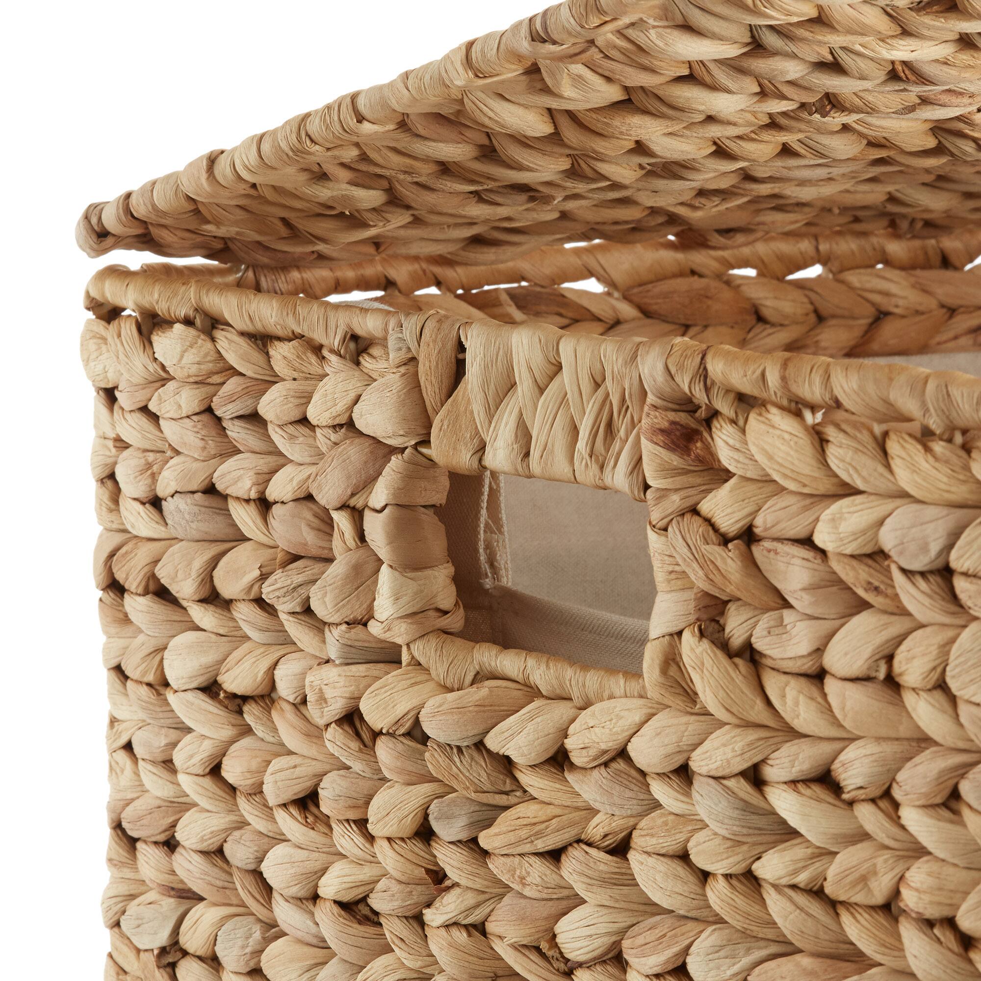 Alt View 4. Casafield - Square Laundry Hamper Basket w Lid and Liner for Clothes - Water Hyacinth - Natural.