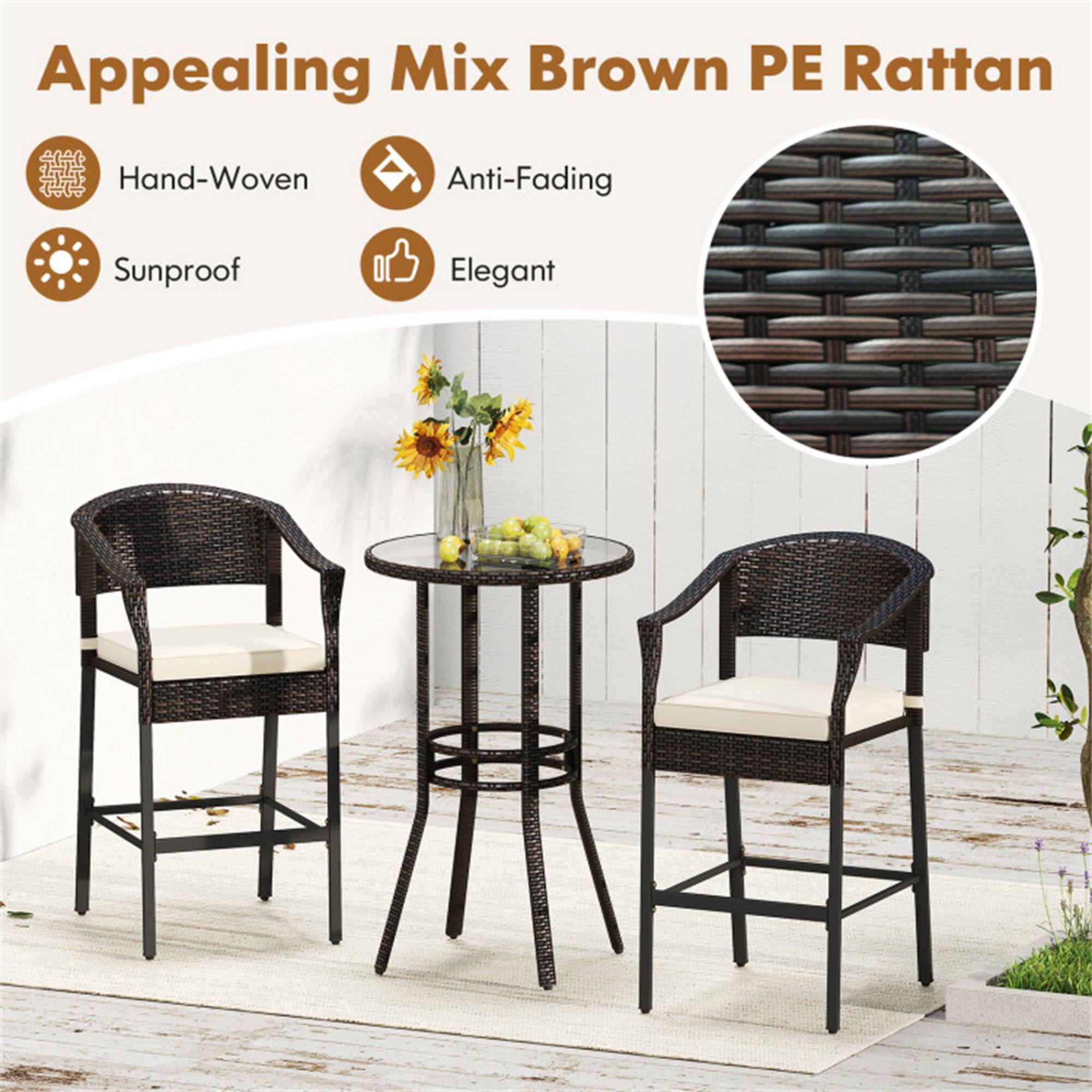 Appealing Mix Brown PE Rattan

- Hand-Woven
- Anti-Fading
- Sunproof
- Elegant