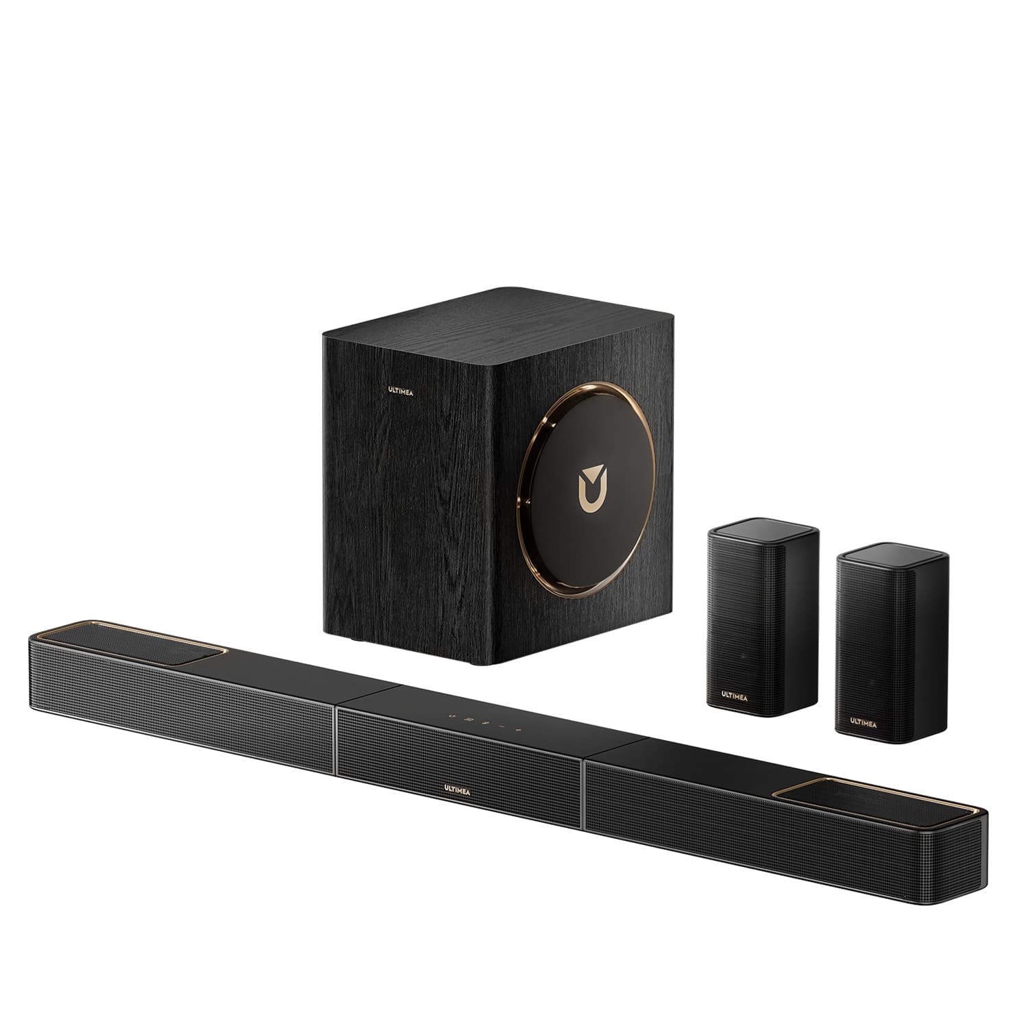Ultimea - Skywave Series 5.1.2ch Wireless Surround Sound System for TV, Dolby Atmos Sound Bar, 530W - Black