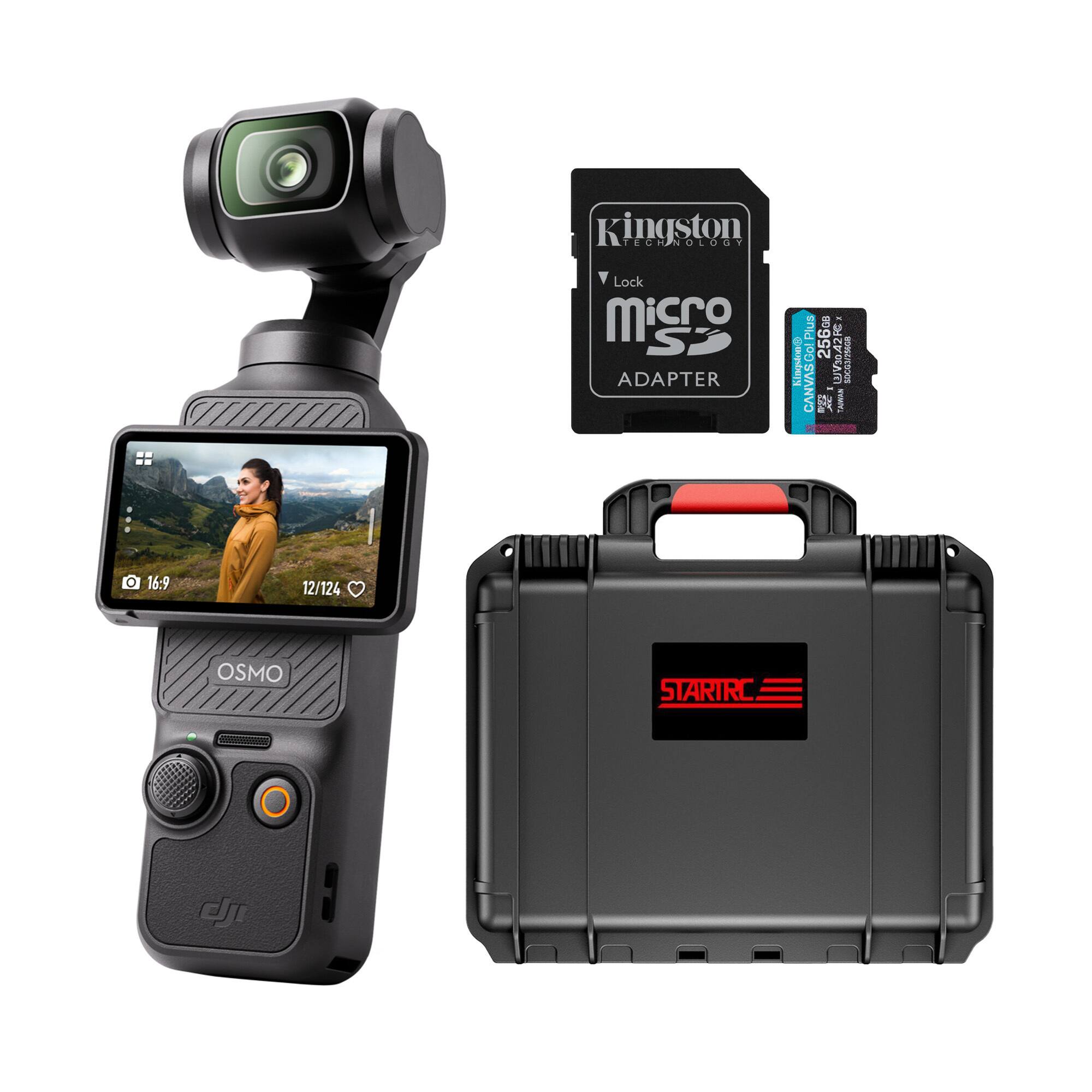 DJI - Osmo Pocket 3 with 256GB MicroSD Card and Waterproof Hard Carry Case bundle