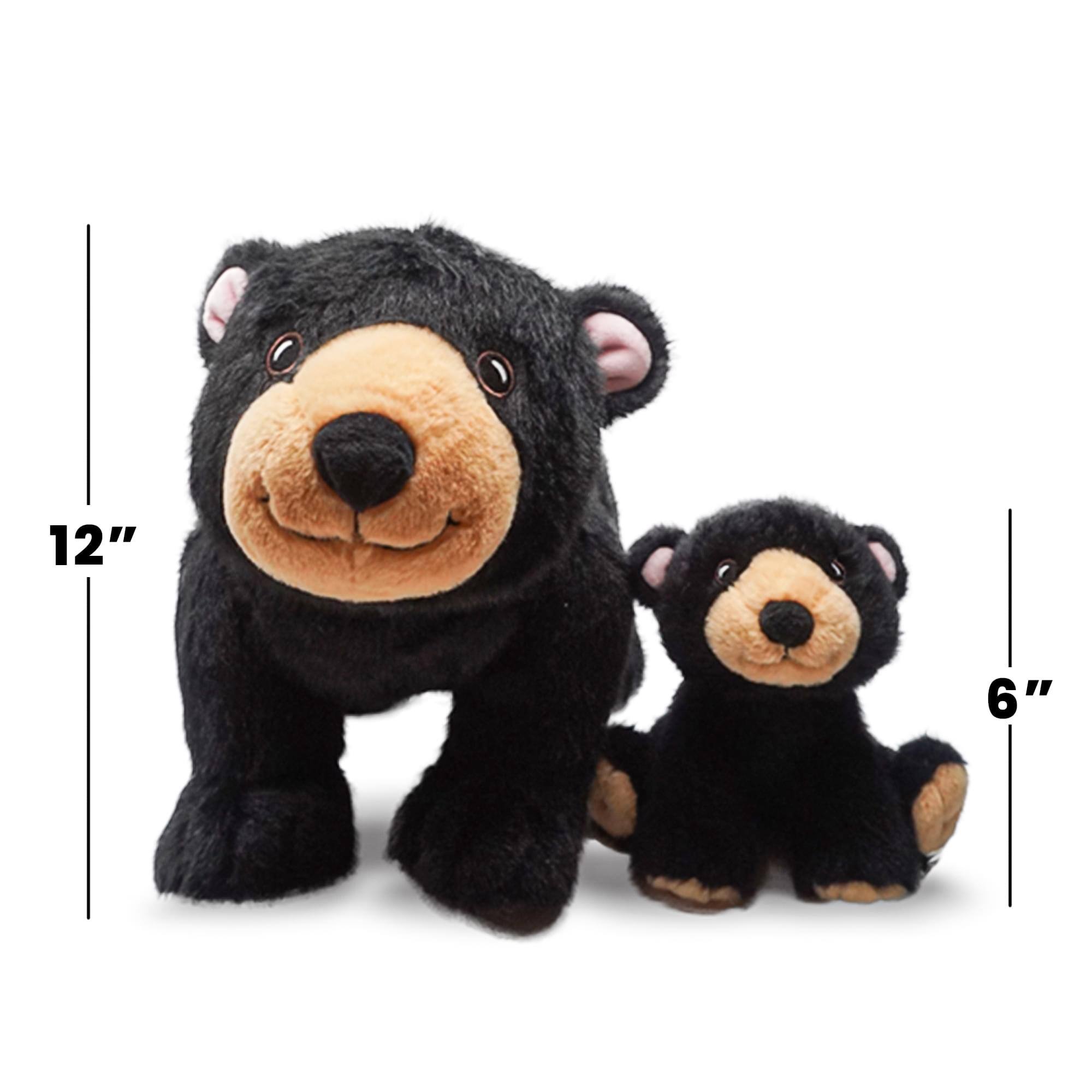 Alt View 3. TriAction Toys - Snooze Monsters Interactive Bedtime Plush Set | Black Bear With Baby - Black.