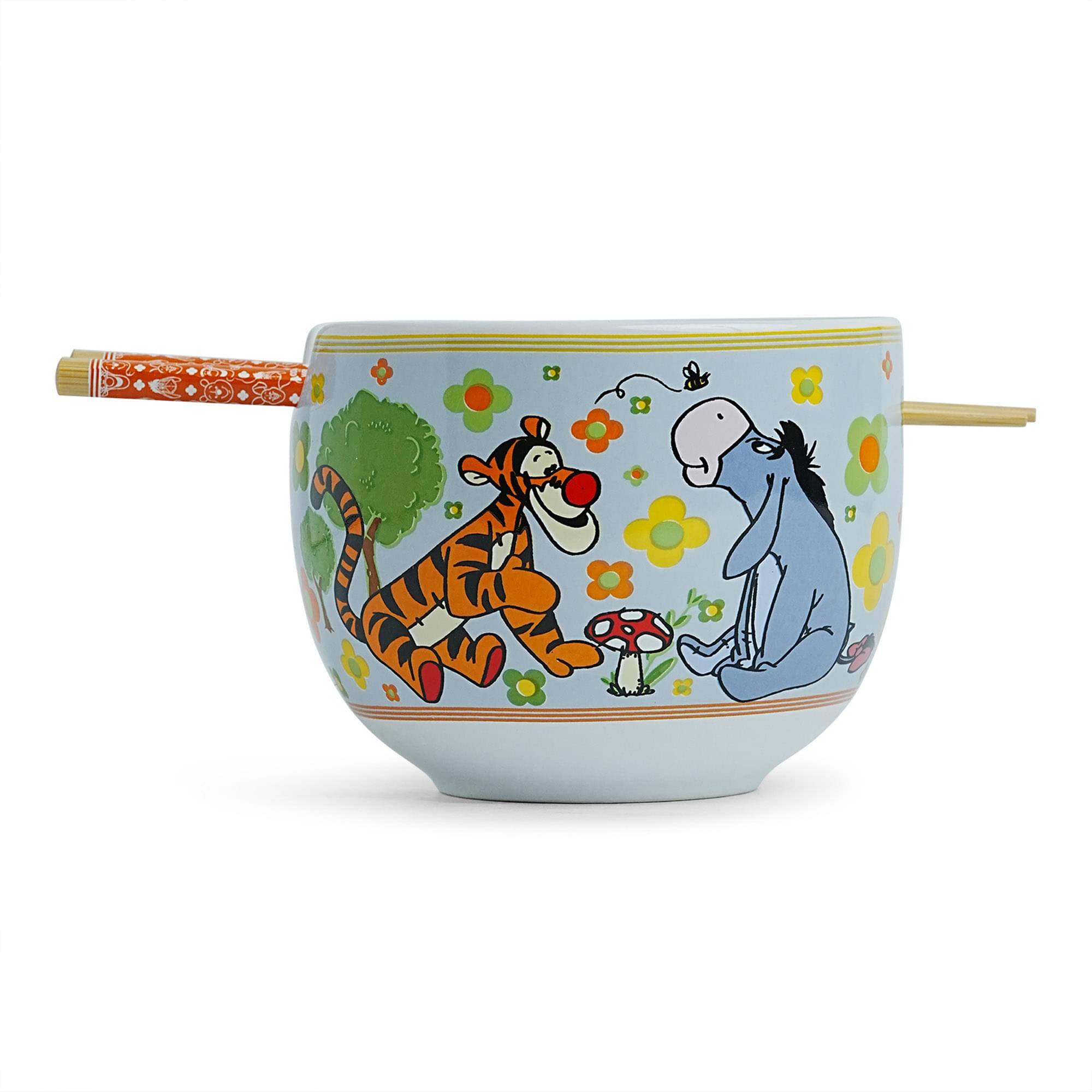 Alt View 1. Disney - Disney Winnie The Pooh Friends 20-Ounce Ceramic Ramen Bowl and Chopstick Set - White.